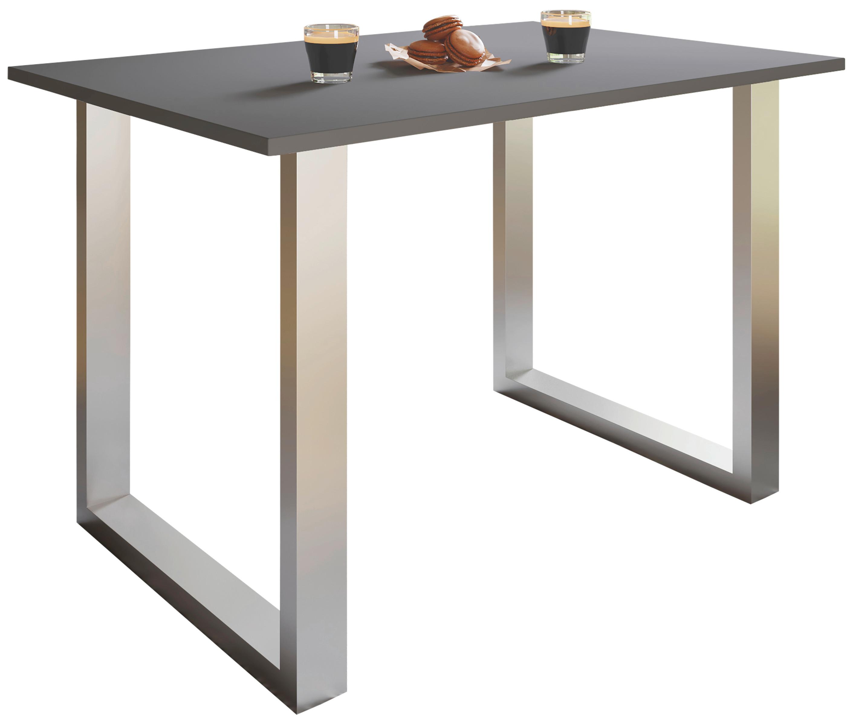 TABLE XONA - anthracite/couleur argentée, Basics, métal/matériau de bois (80/50/76cm) - MID.YOU
