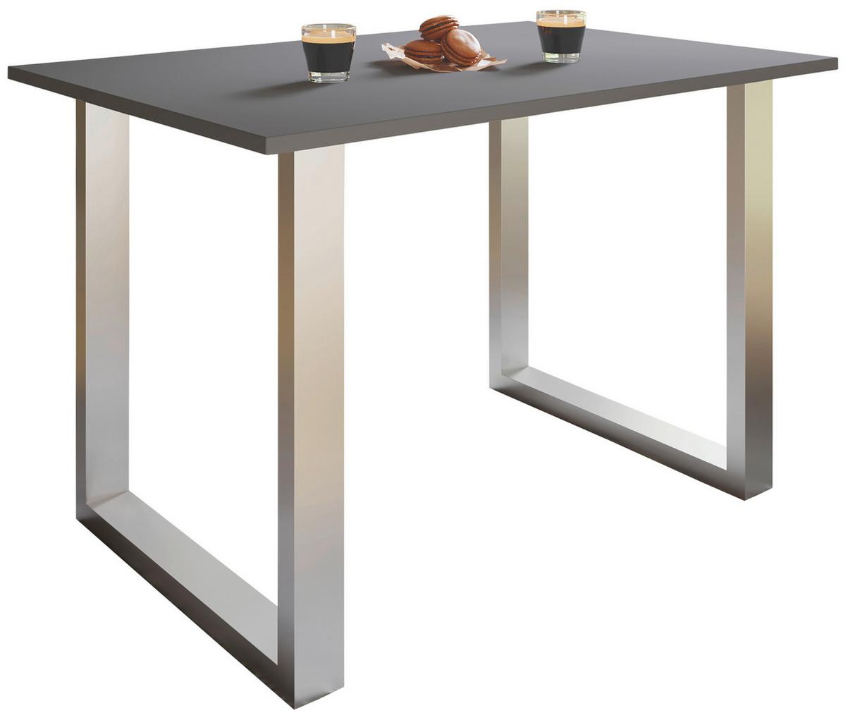 Jedilna Miza Xona, Antracit, Srebrna, 80x50cm - srebrne barve/antracit, Basics, kovina/leseni material (80/50/76cm) - MID.YOU