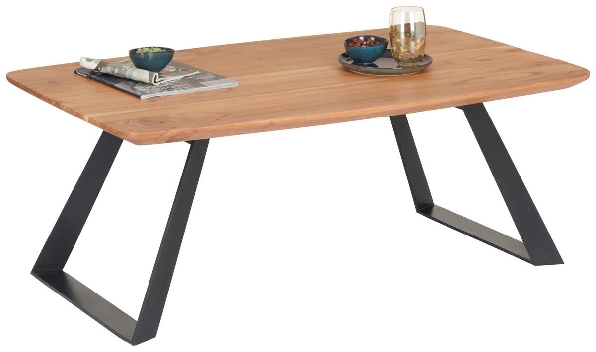 STOLIK KAWOWY BURGSINN - kolor akacjowy/czarny, Natur, metal/drewno (115/70/45cm) - Livetastic