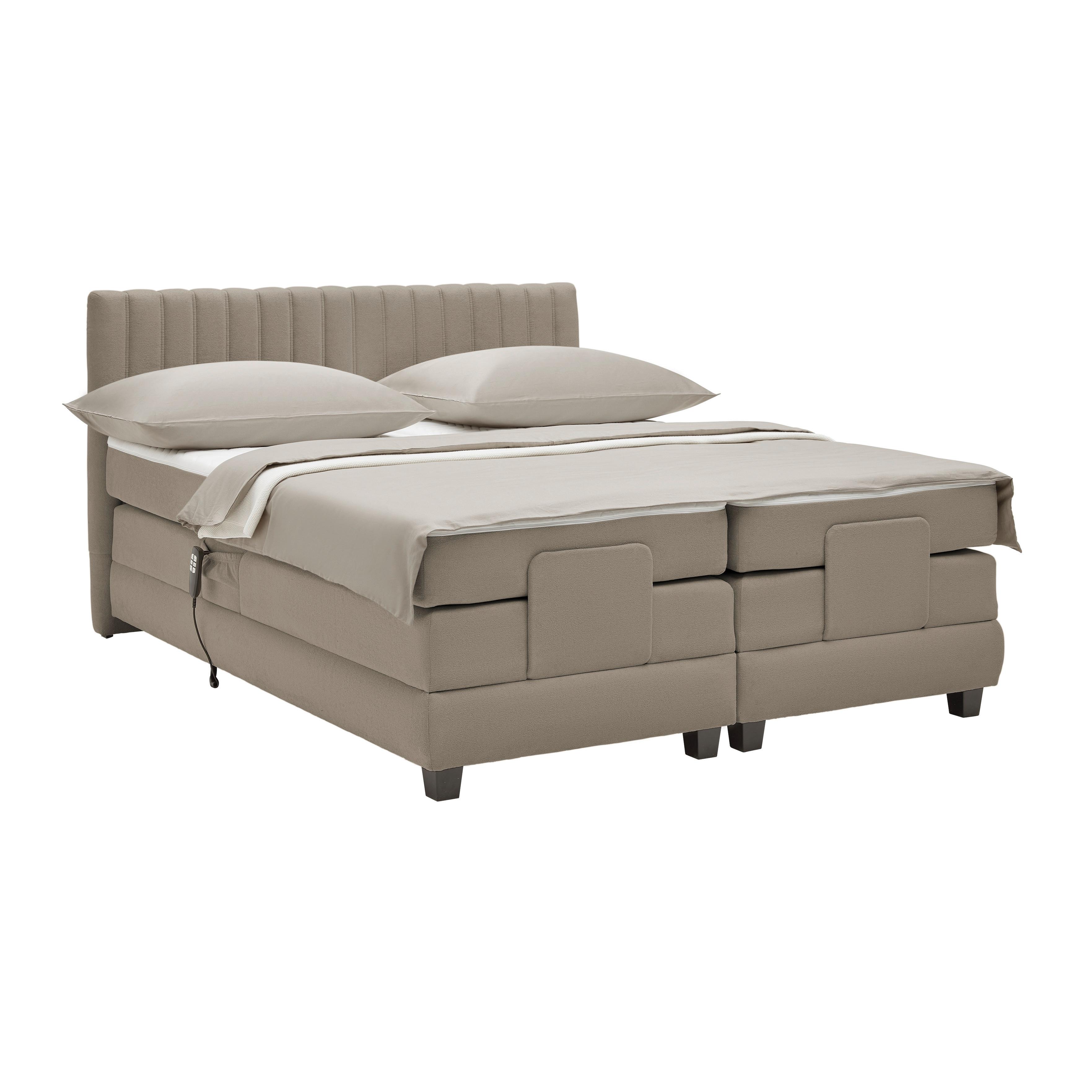 Boxspringbett Dixon Braun ca. 140x200cm - Schwarz/Braun, KONVENTIONELL, Holz/Holzwerkstoff (140/200cm) - Premium Living