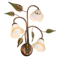 Wandleuchte Miranda Bronze/Olivgrün max. 6 Watt - Bronzefarben/Olivgrün, ROMANTIK / LANDHAUS, Glas/Metall (40/58/20cm)