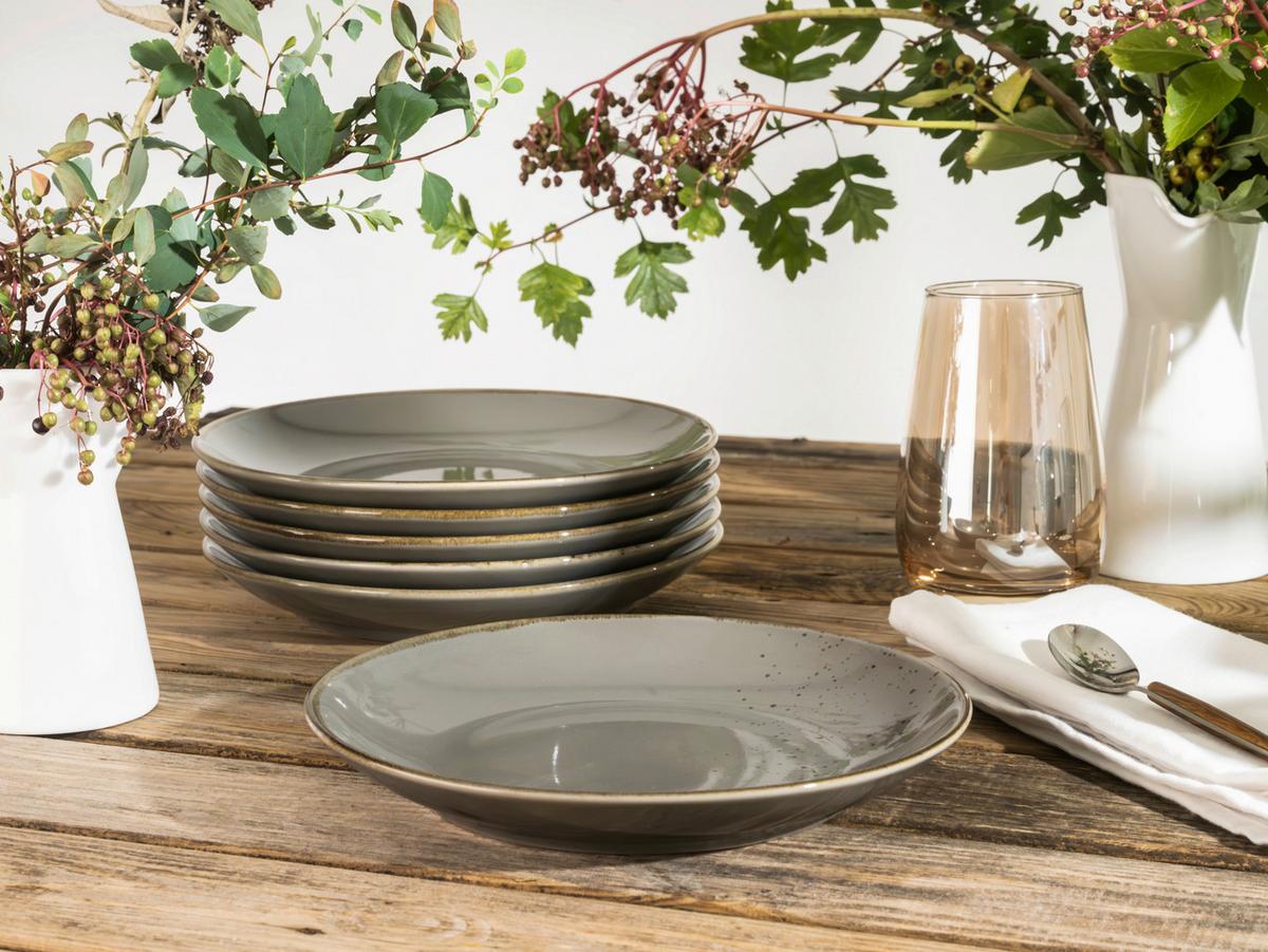 Desserttellerset 22047 Nature Collection - Grau, Trend, Keramik (21cm) - Creatable