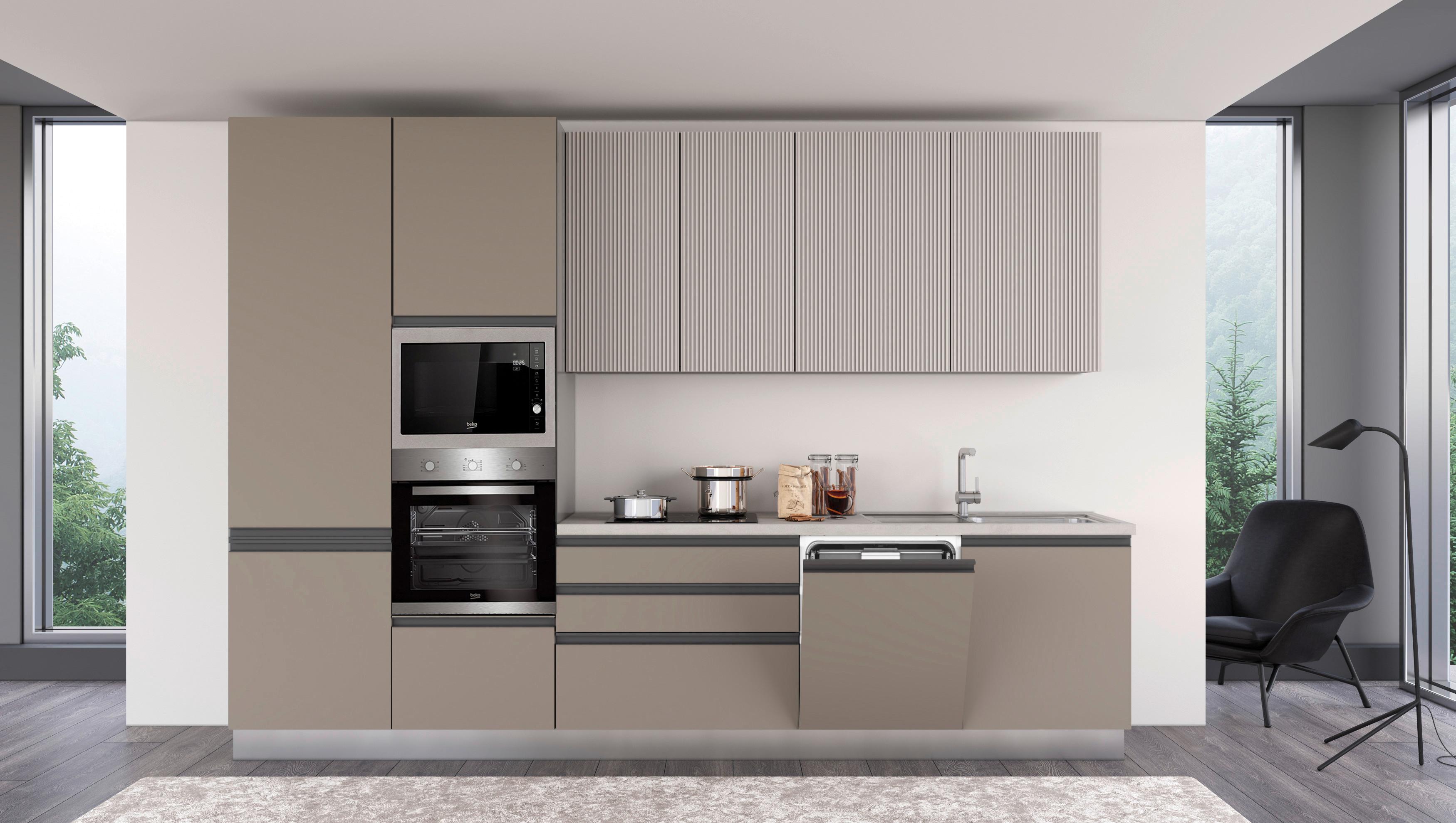 Blok Kuhinja S Aparatima New Helena 330 Dx - kašmir/siva, Konvencionalno, metal/drvo (330/240/60cm) - Mömax