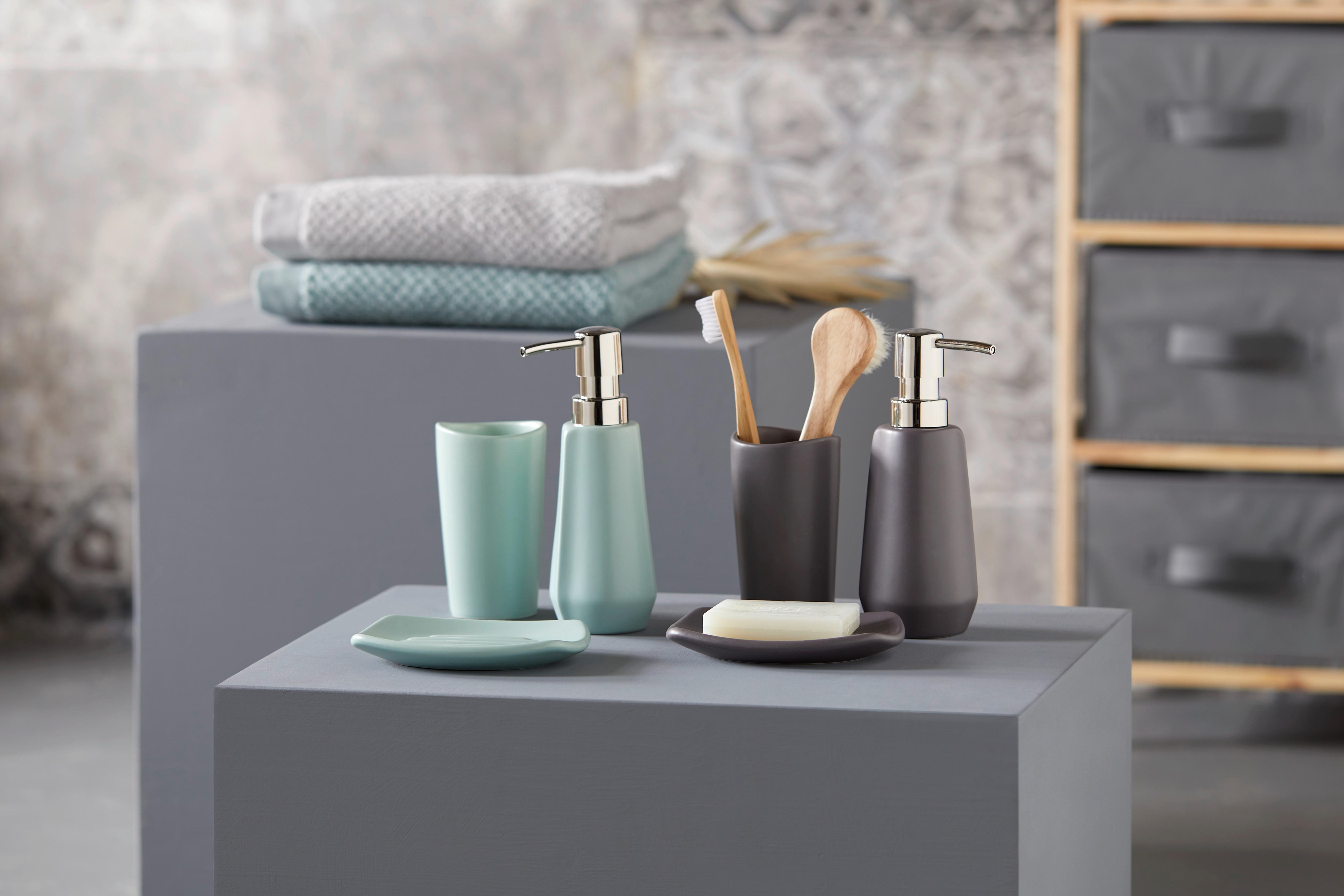Pahar pentru periuțe de dinți Melrina - antracit, Konventionell, ceramică (6,5/11,2cm) - Modern Living