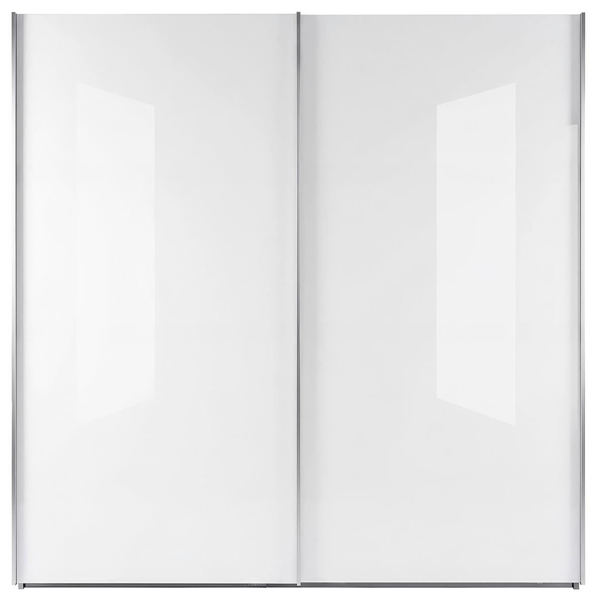 Schwebetürenschrank Lumos Weiss - Weiss/Alufarben, Konventionell, Glas/Holzwerkstoff (200/222/68cm) - Based