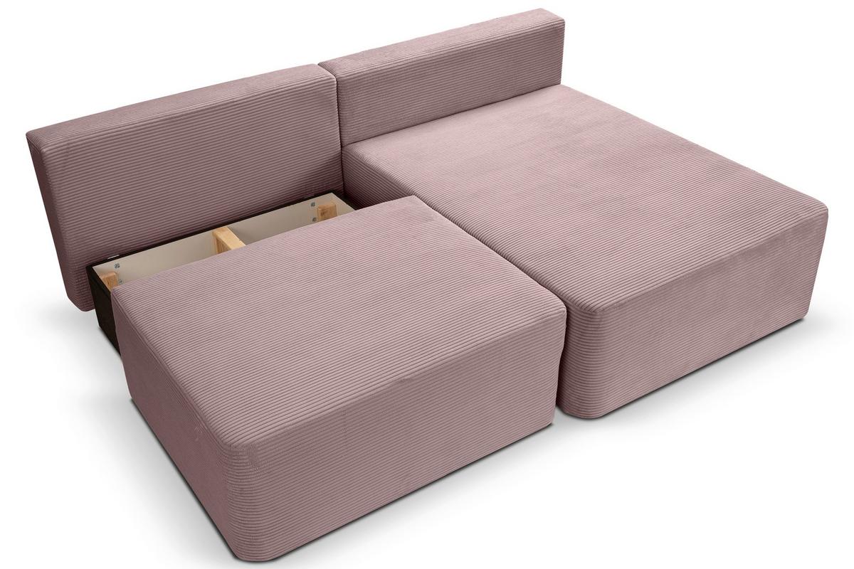 Ecksofa Amsterix Altrosa Schlaffunktion - Altrosa/Schwarz, Basics, Holz/Kunststoff (213/158cm) - MID.YOU