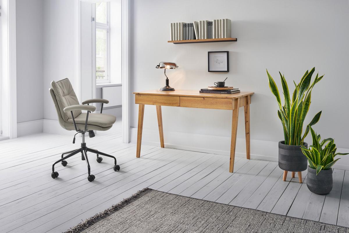 BIURKO 2DRAWER - dąb wotan, Modern, materiał drewnopochodny (120/60/76cm) - MID.YOU