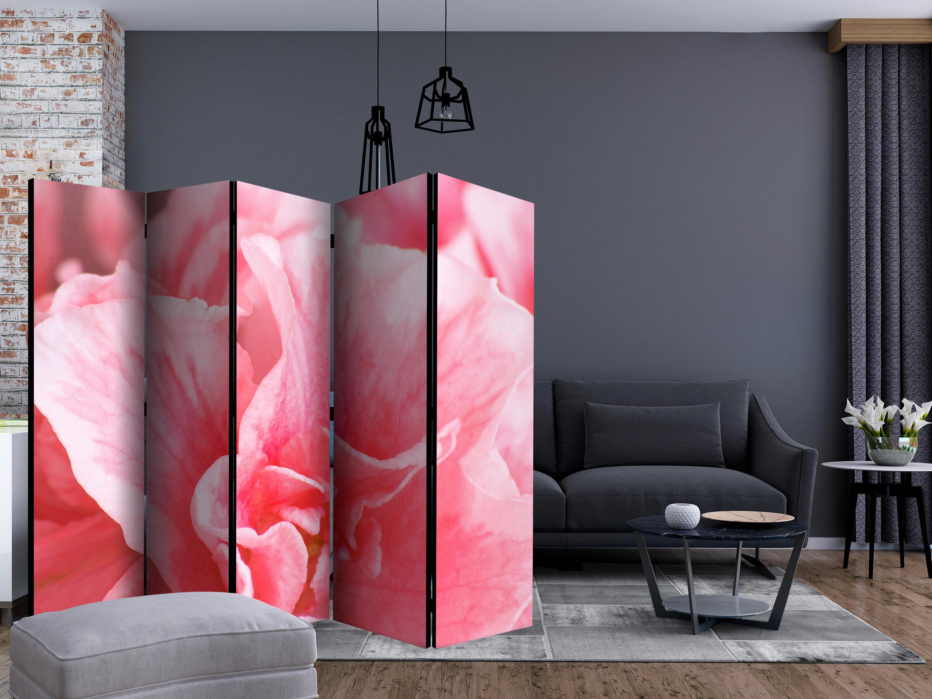 Paravan Pink Azalea Flowers I, 5-Delni, Dvostranski - pink/bela, Basics, tekstil/les (225/172/3cm) - artgeist