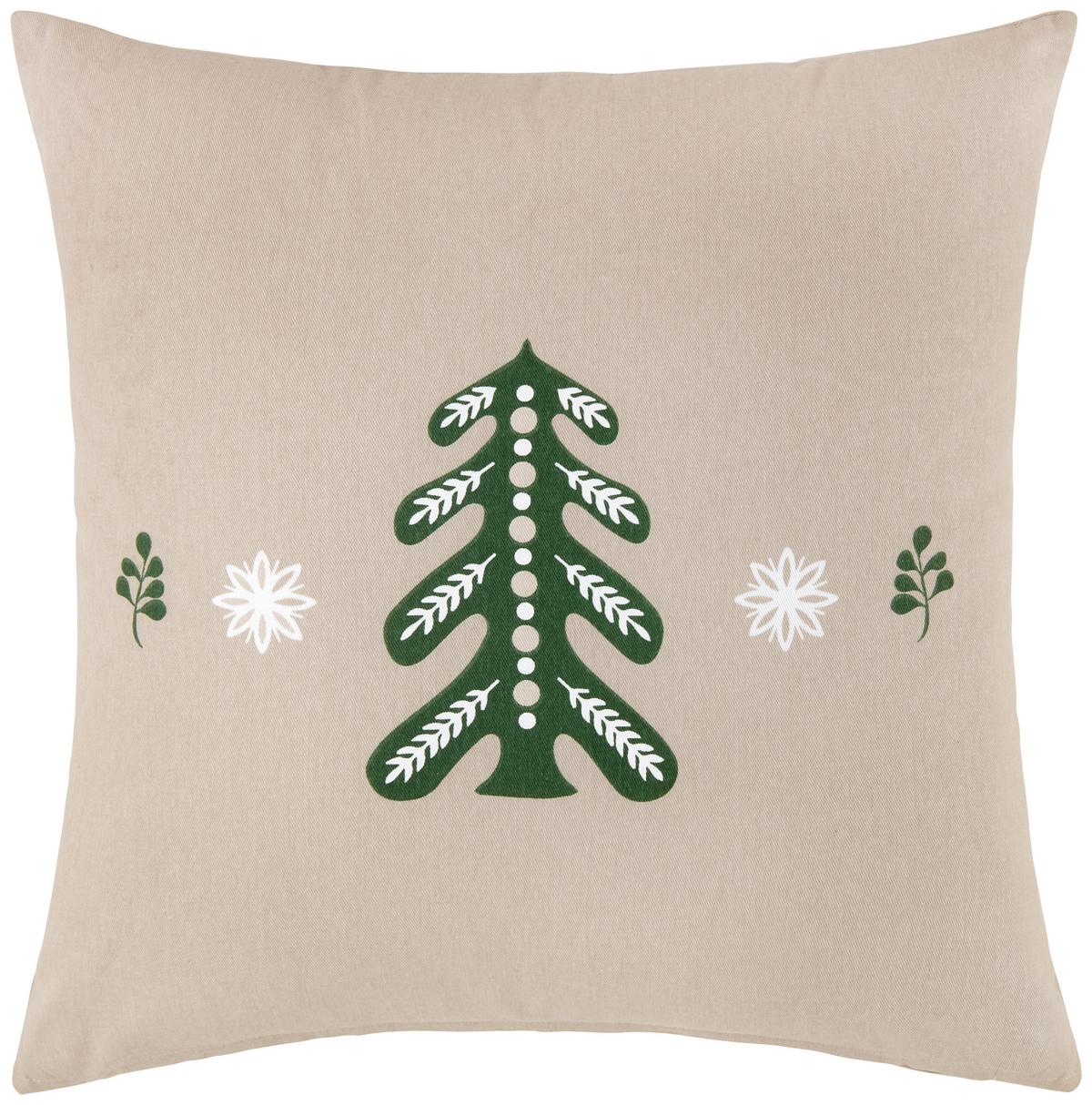 Zierkissen Baum in Silberfarben ca. 45x45cm - Silberfarben, Romantik / Landhaus (45/45cm) - Modern Living