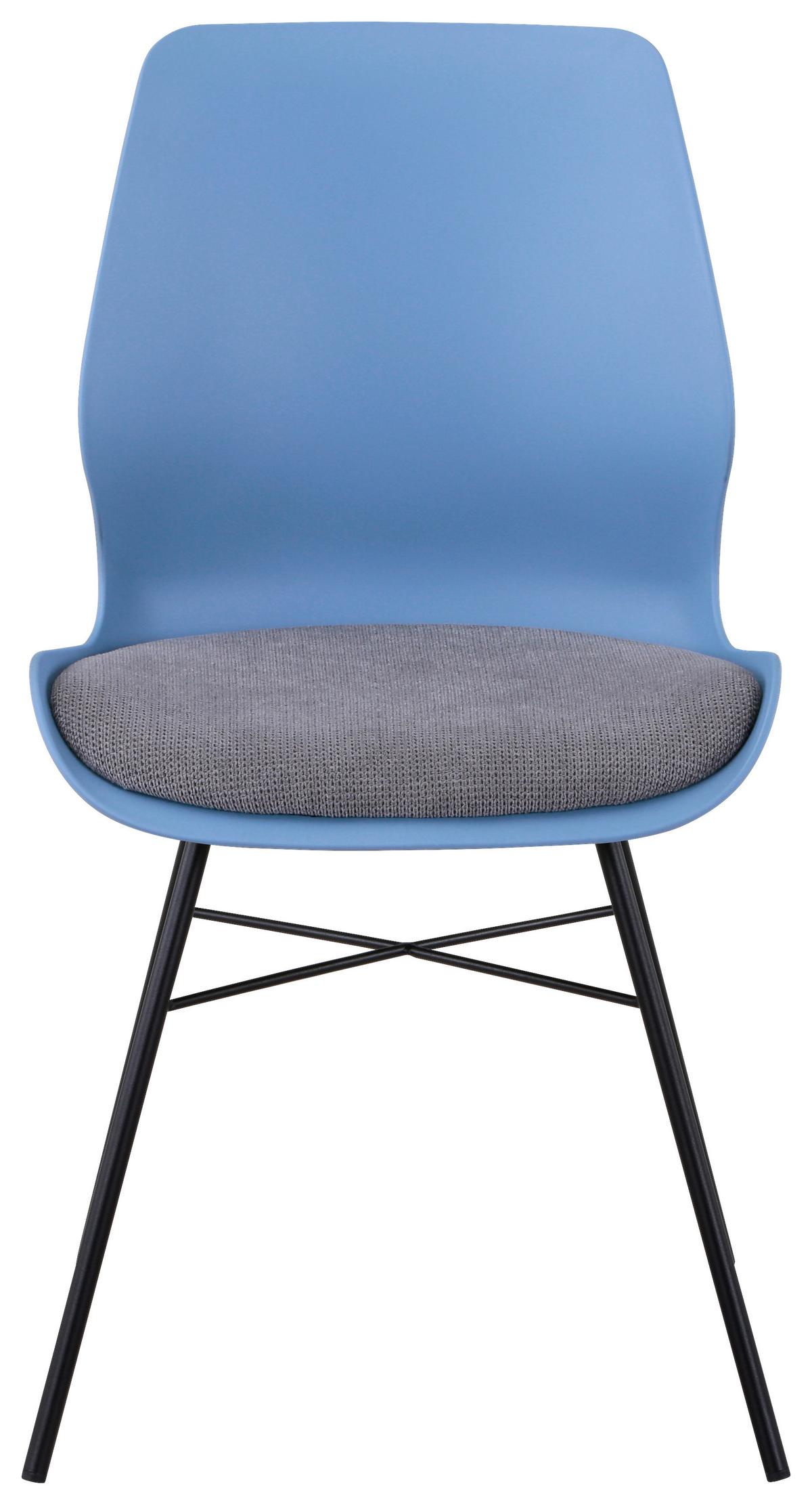 KRZESŁO ANGEL - niebieski/czarny, Design, tworzywo sztuczne/metal (47/87,5/55,5cm) - Xora