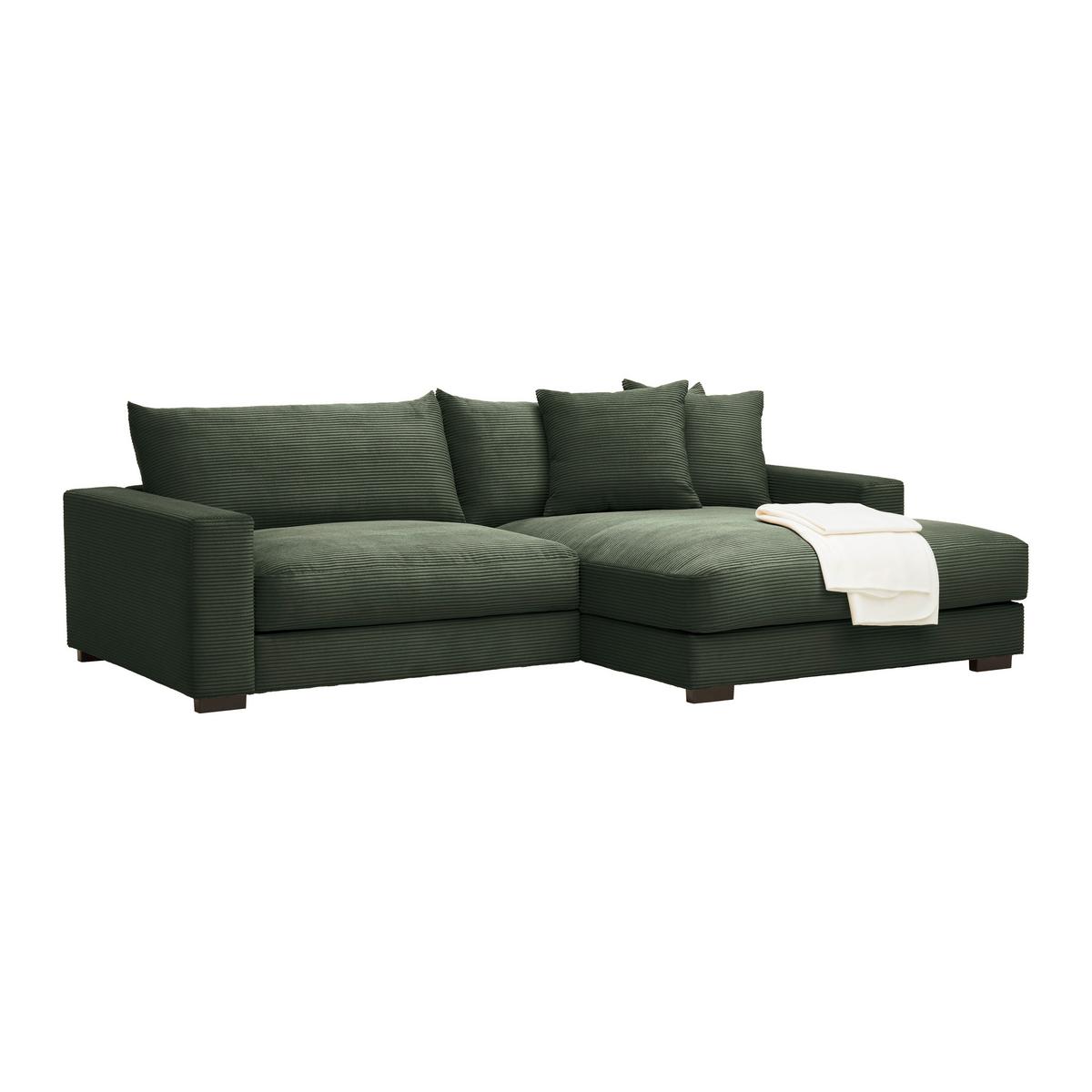 Wohnlandschaft Pedro in Grün - Dunkelgrün, MODERN, Textil (265/180cm) - Mömax