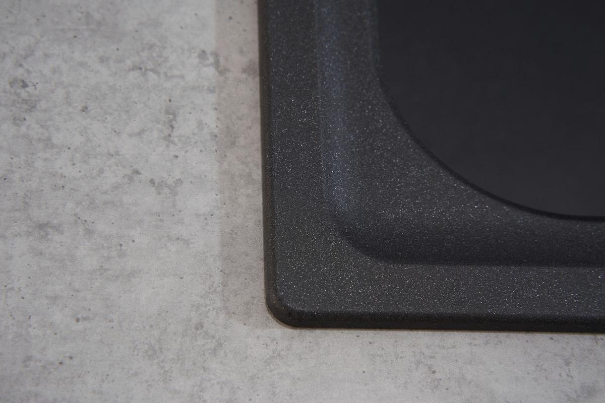 Granitspüle Orlando ca. 100x22,5x50 cm Schwarz - Schwarz, Trend, Stein (100/22,5/50cm) - Respekta