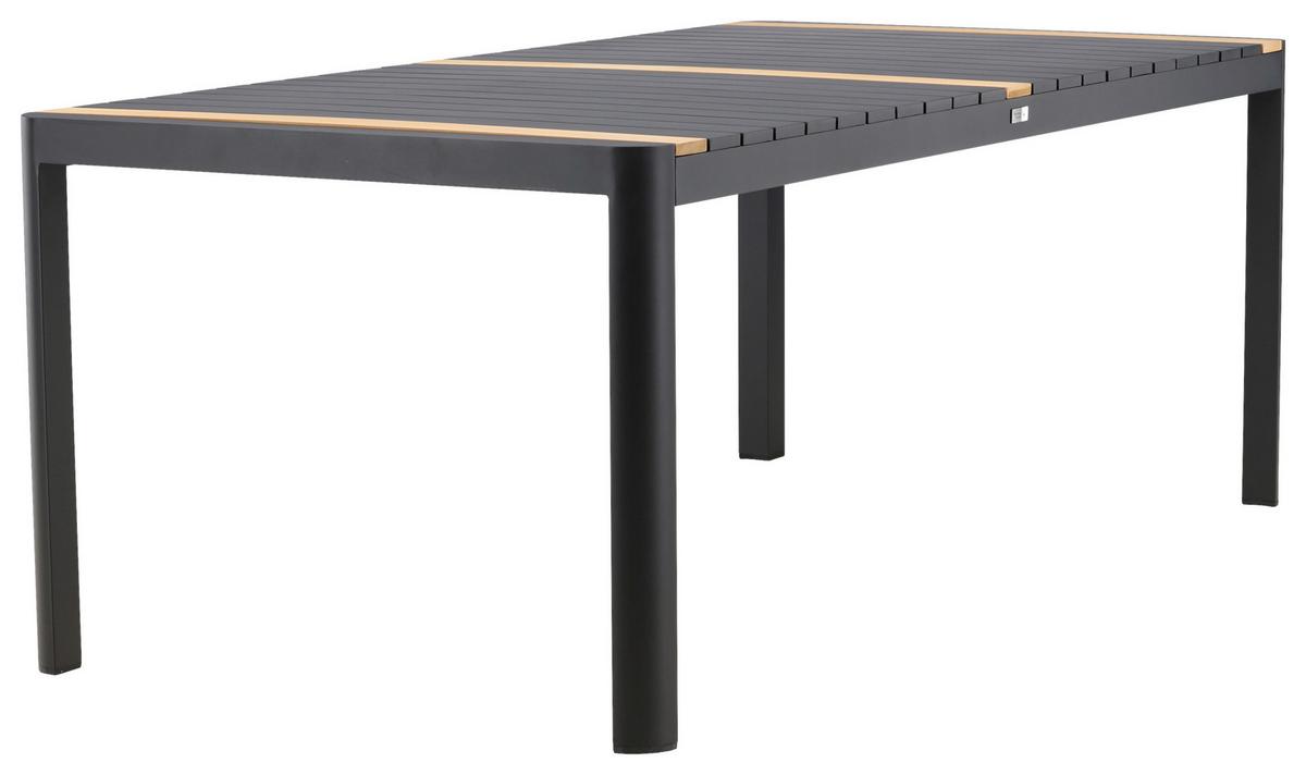 GARTENTISCH TOGO - Schwarz, KONVENTIONELL, Holz/Metall (100/75/200cm) - Gardenson