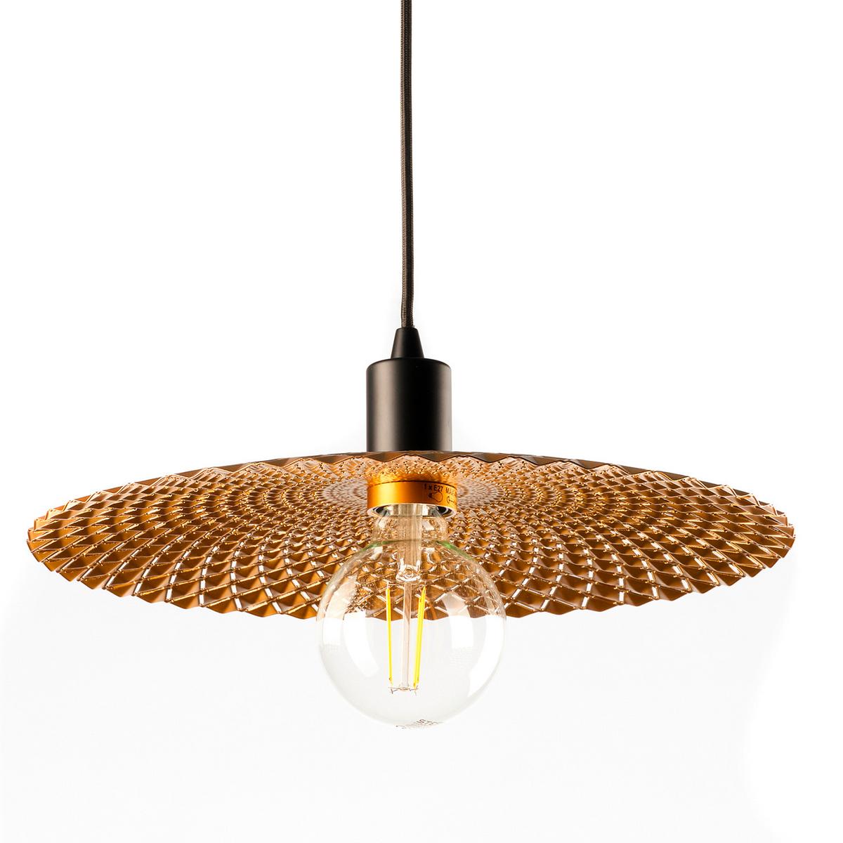Hängeleuchte Golden Schwarz/Gold max. 22 Watt - Goldfarben/Schwarz, Natur, Metall (38/100cm)