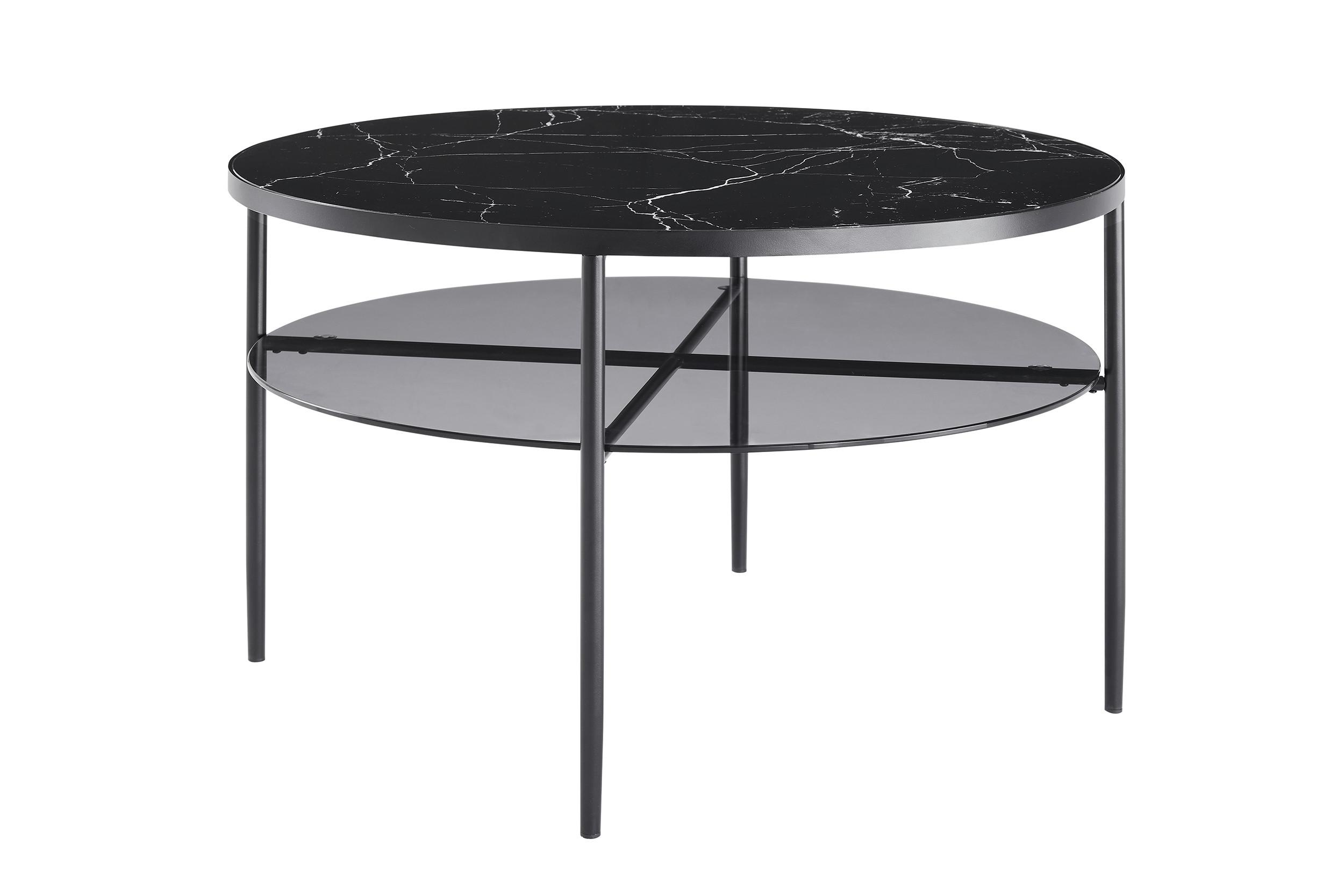 Klubska Miza Marble, Črna - črna, Design, kovina/steklo (81/45cm) - Livetastic