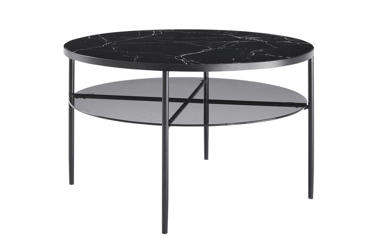 Klubska Miza Marble, Črna - črna, Design, kovina/steklo (81/45cm) - Livetastic