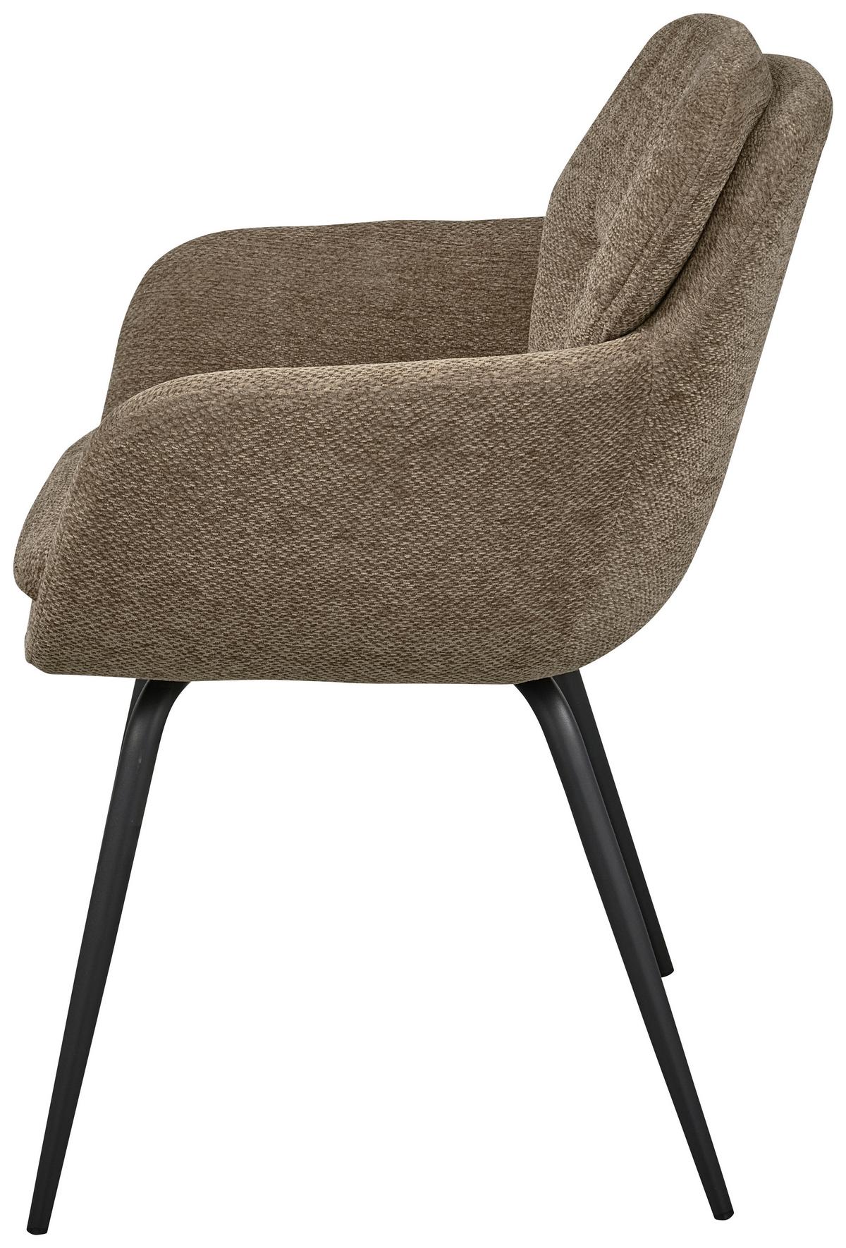 ARMLEHNSTUHL-SET Runa Sandfarben B: 57cm - Sandfarben/Schwarz, MODERN, Textil/Metall (57/82/59cm) - Livetastic