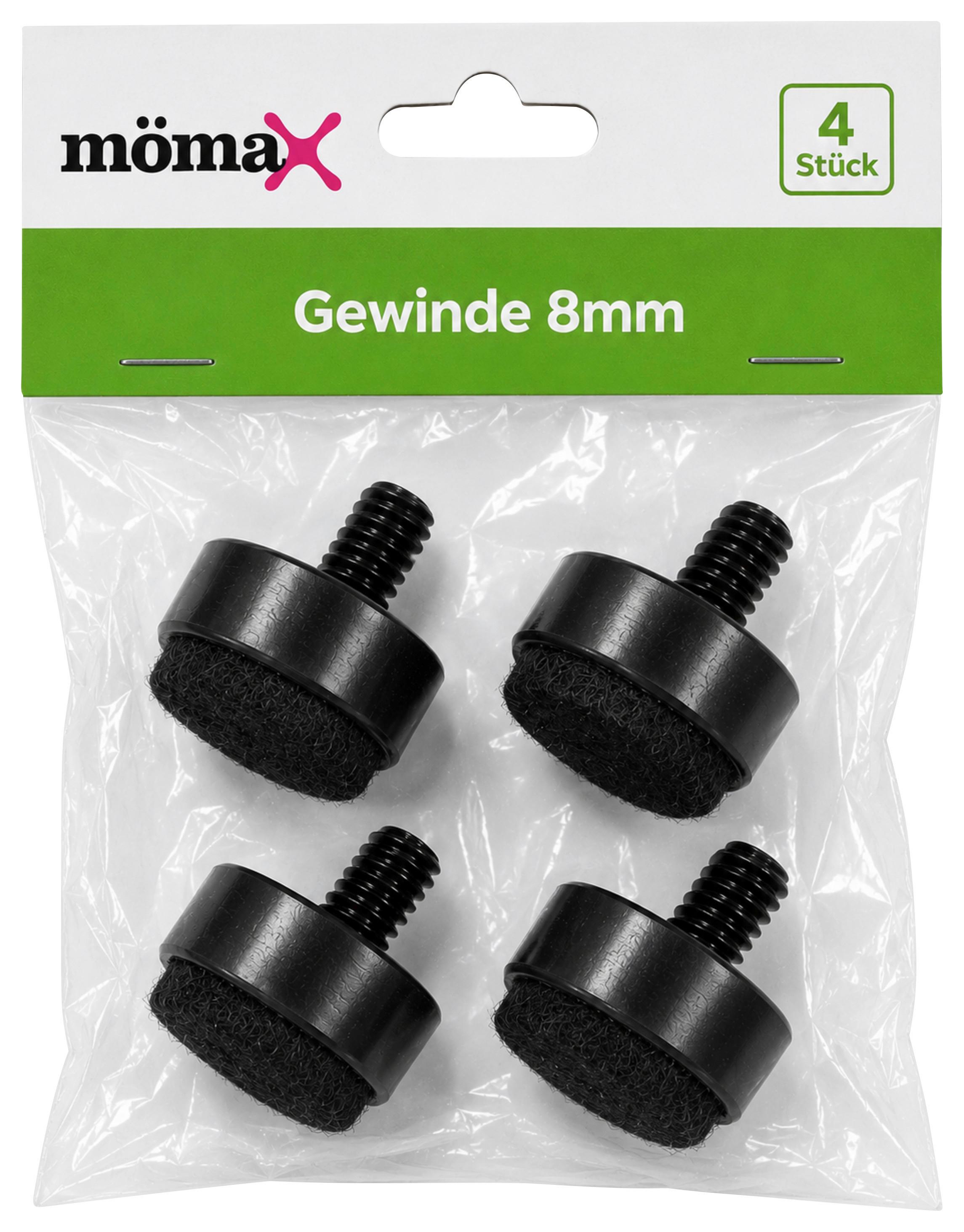 Filzgleiter Gert Schwarz, 4er Set - Schwarz, Basics (1.9/2.2/1.9cm) - Mömax