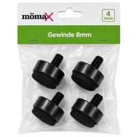 Filzgleiter Gert Schwarz, 4er Set - Schwarz, Basics (1.9/2.2/1.9cm) - Mömax