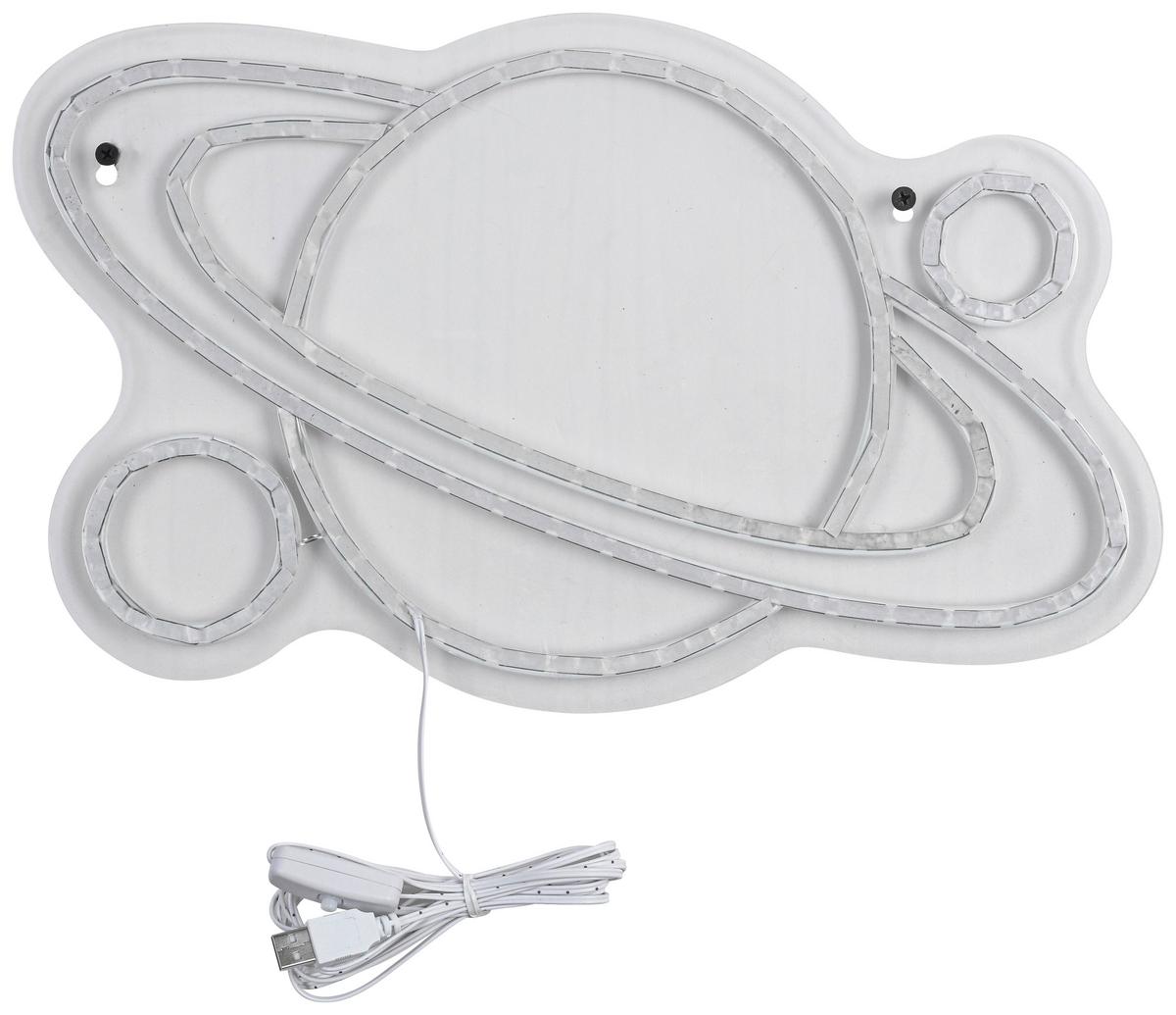 Lampă LED decorativă Erdio - alb/transparent, Modern, plastic (40/26/1cm) - Mömax