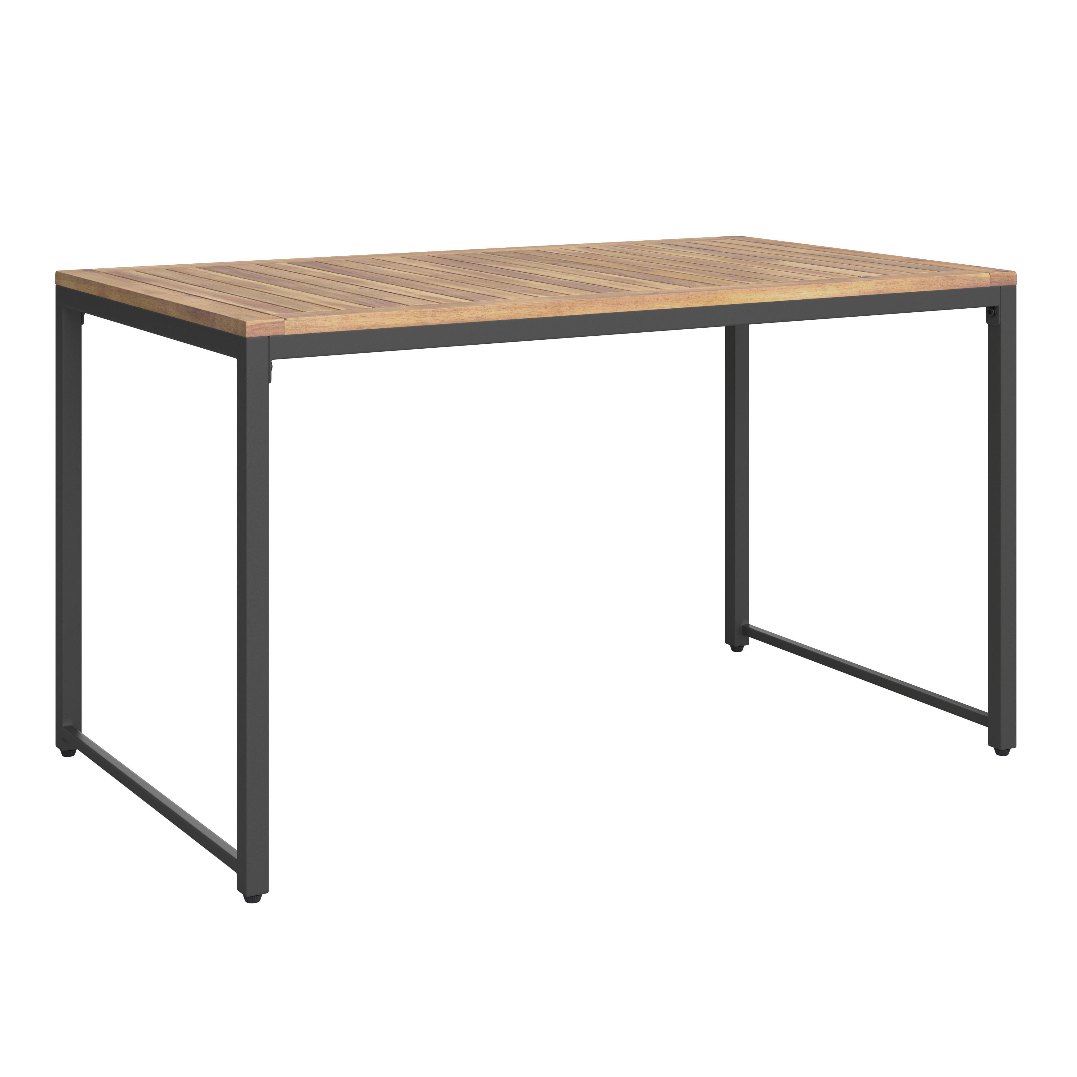 STÓŁ OGRODOWY ARGOS - kolor naturalny/czarny, Modern, metal/drewno (120/65/70cm) - Ambia Garden