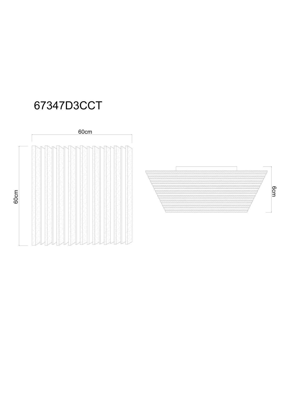 Led-deckenleuchte 67347d3cct Hayden - Weiss/Dunkelbraun, Natur, Holzwerkstoff/Kunststoff (60/60/6cm) - Globo