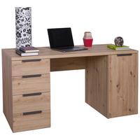 Schreibtisch in Eiche Artisan - Anthrazit/Eiche Artisan, Modern, Holzwerkstoff/Metall (146/74/60cm) - Mömax