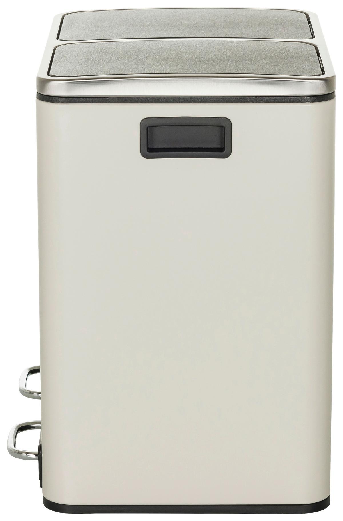 Abfallsammler Clean IX Beige/Schwarz - Beige/Schwarz, MODERN, Kunststoff/Metall (41,5/48/32cm) - MID.YOU