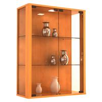 Viseča Vitrina Udina, Barva Bukve, Led - črna/barve bukve, Konvencionalno, umetna masa/steklo (60/80/25cm) - MID.YOU