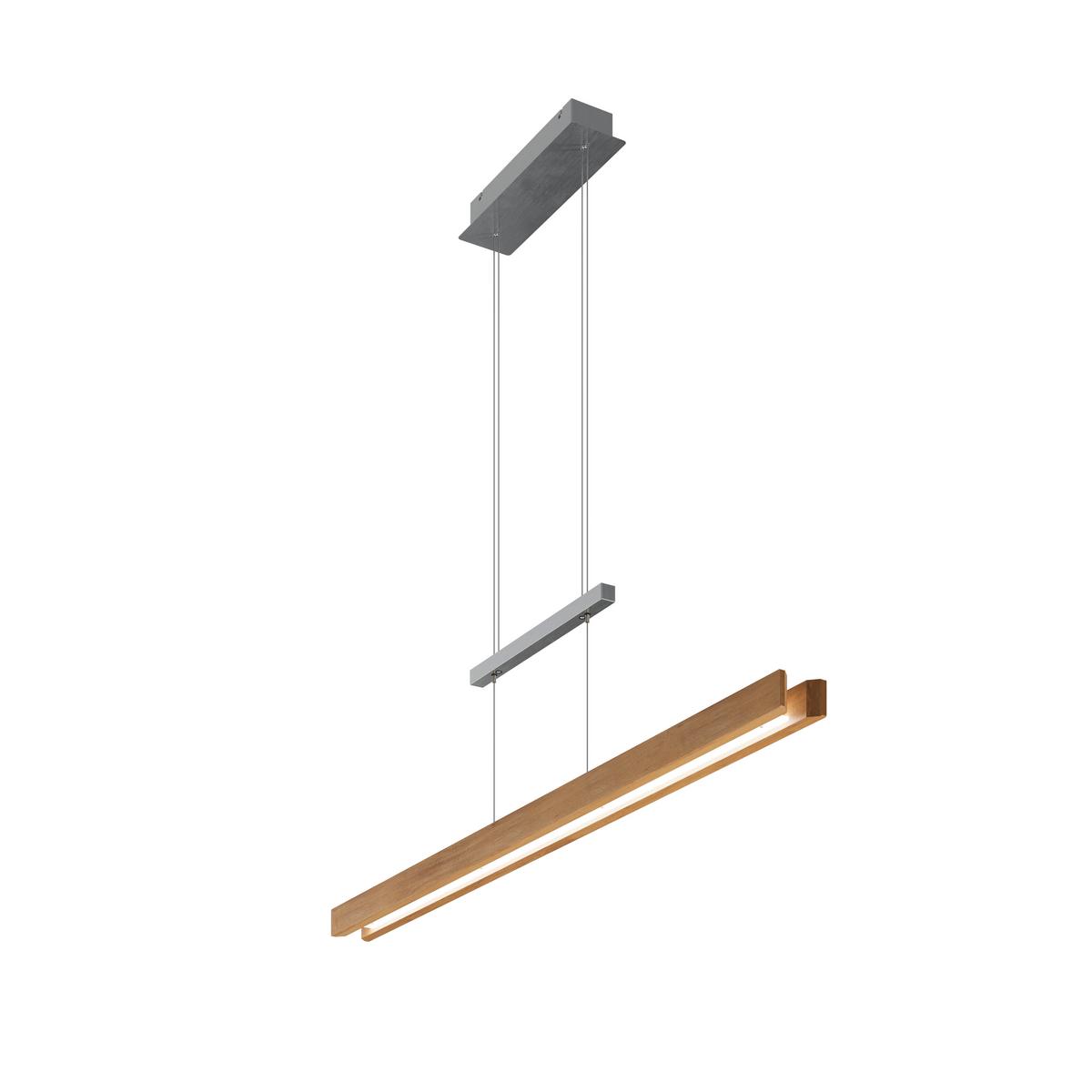 LAMPA WISZĄCA LED 141861 RHÖN - kolor srebrny, Natur, metal/drewno (110/150/8cm) - Waldwelt