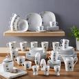 Kombiservice Leonie, 62-teilig - Schwarz/Weiß, KONVENTIONELL, Keramik - MÖMAX modern living