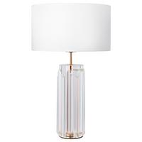 Tischleuchte Muse - Weiss/Goldfarben, Trend, Glas/Textil (32/52cm) - MAYTONI