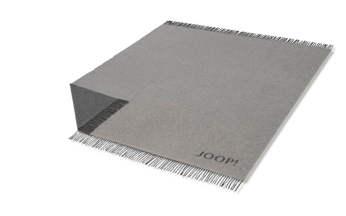 PLED JOOP! FINE-DOUBLEFACE - kolor łupkowy/kolor grafitowy, Basics, tkanina (130/180cm) - Joop!