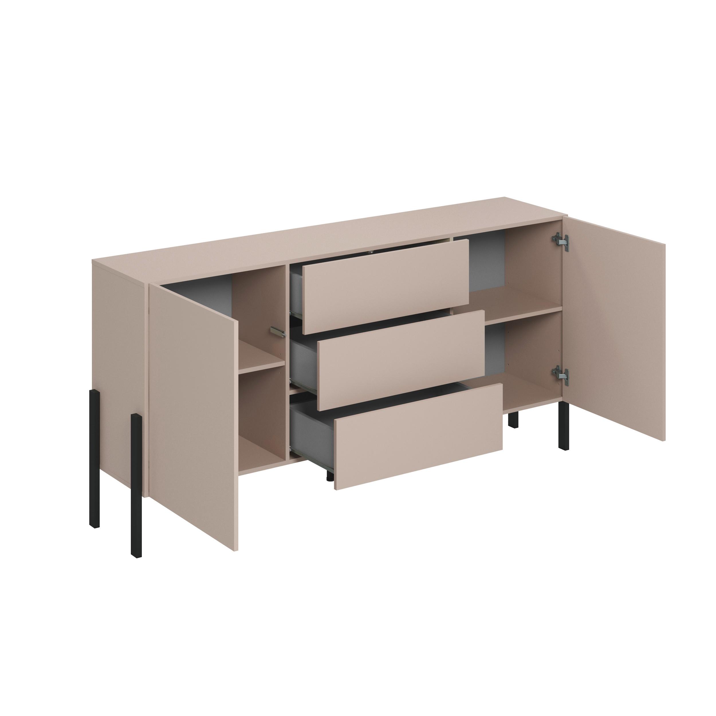 Komód Jukon - kasmír, Modern, faalapú anyag (184/90/40cm)