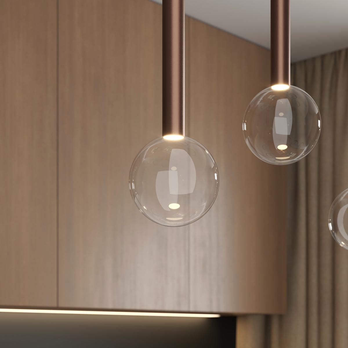 LAMPA WISZĄCA LED GLASGOW *DK* - przejrzysty/czarny, Design, metal/szkło (90/10/180cm) - Dieter Knoll