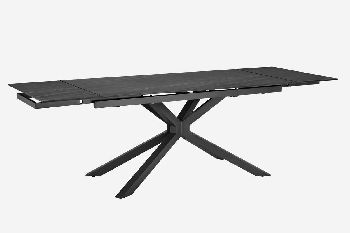 Jedilna Miza Lorenzo, Keramika, 160-240x90 - temno siva/siva, Konvencionalno, kovina/keramika (160/90/75cm) - MID.YOU