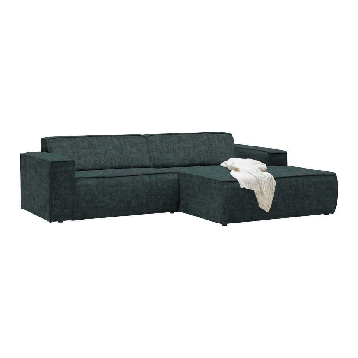 Wohnlandschaft Loft Dunkelblau - Schwarz/Dunkelblau, Modern, Kunststoff/Textil (265/75/172cm) - Mömax