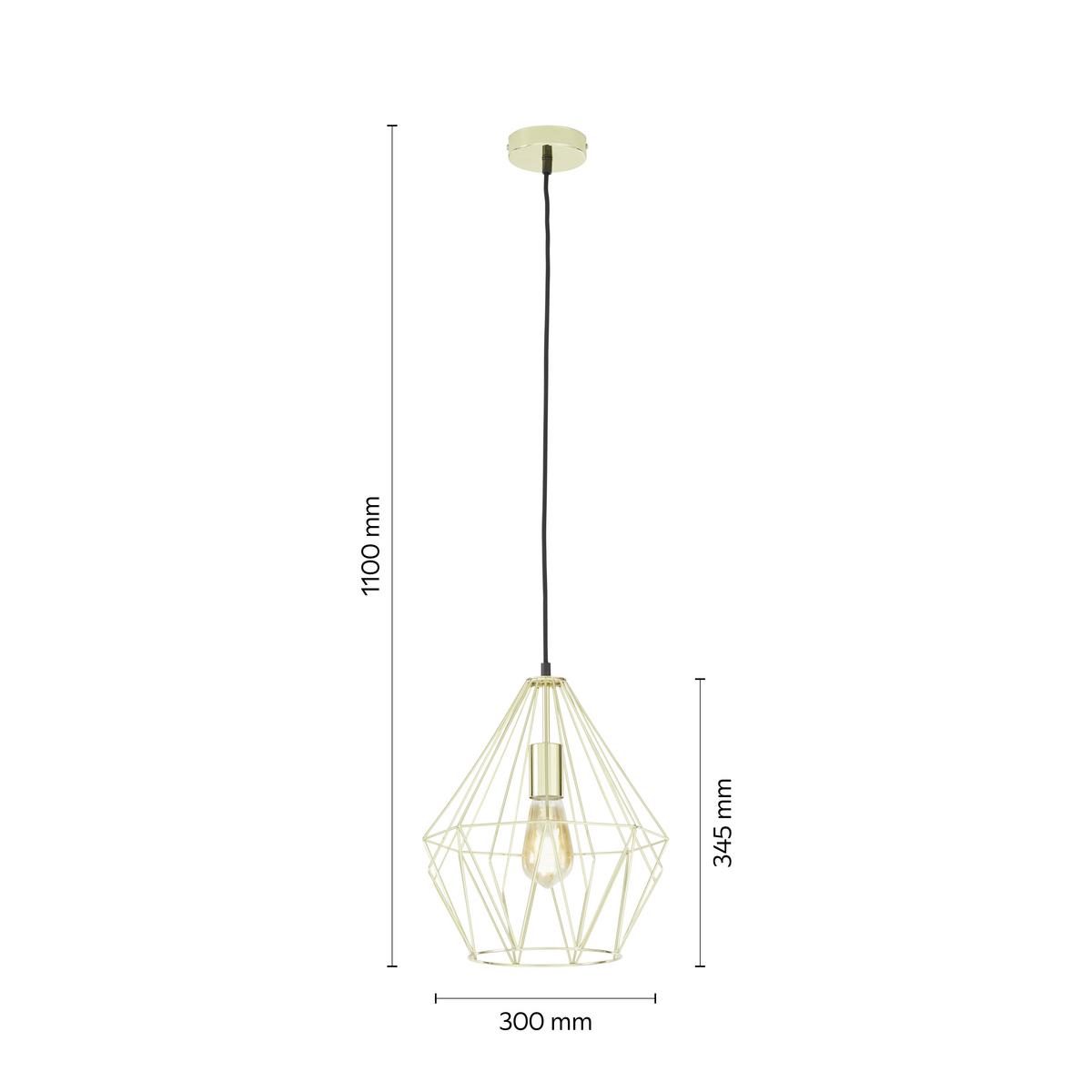 Függőlámpa Skeletton - aranyszínű, fém (30/110cm) - Modern Living