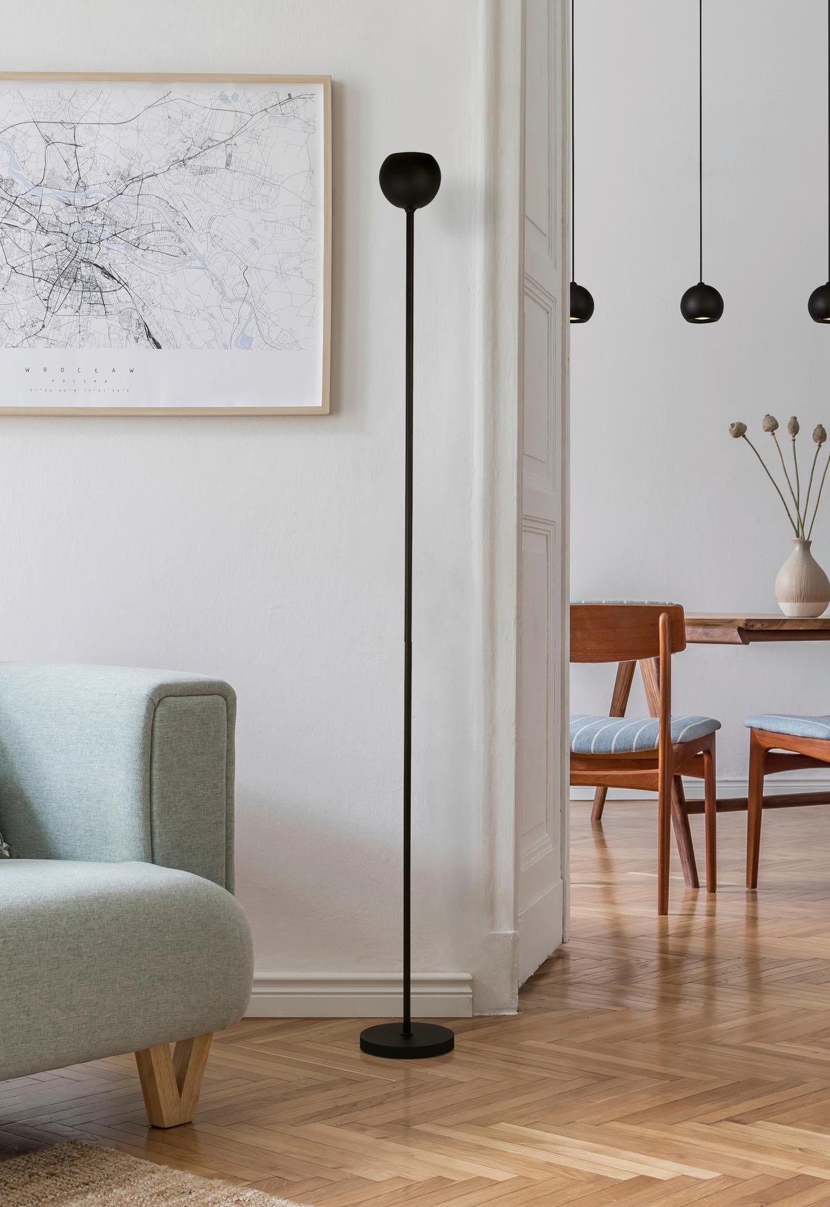 Állólámpa Eu1014bk - fekete, Basics, fém (20/180cm)