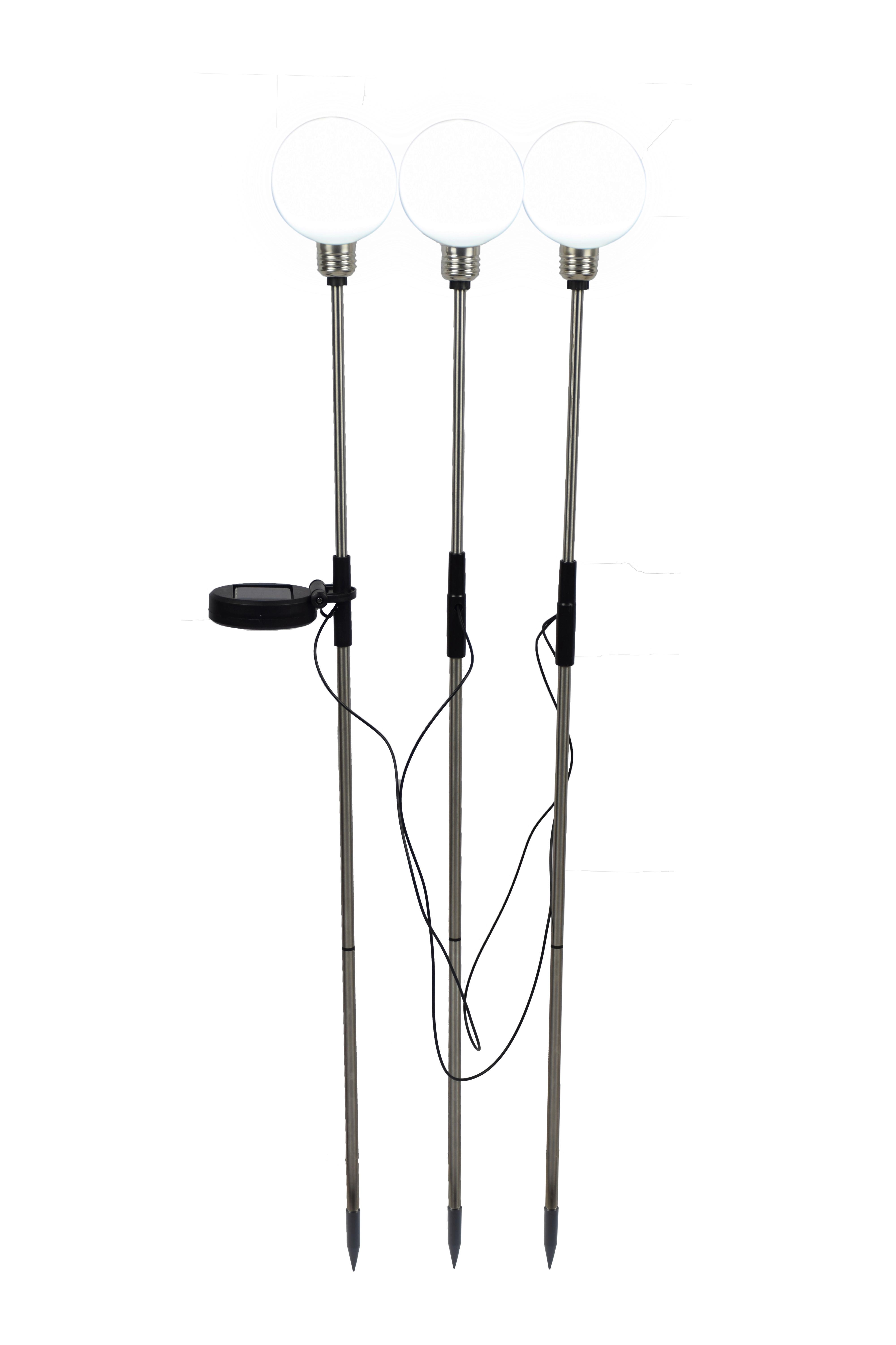 Solarleuchte Qiml in Schwarz/Weiß max. 0,18 Watt - Schwarz/Weiß, MODERN, Kunststoff/Metall (82,5cm) - Modern Living