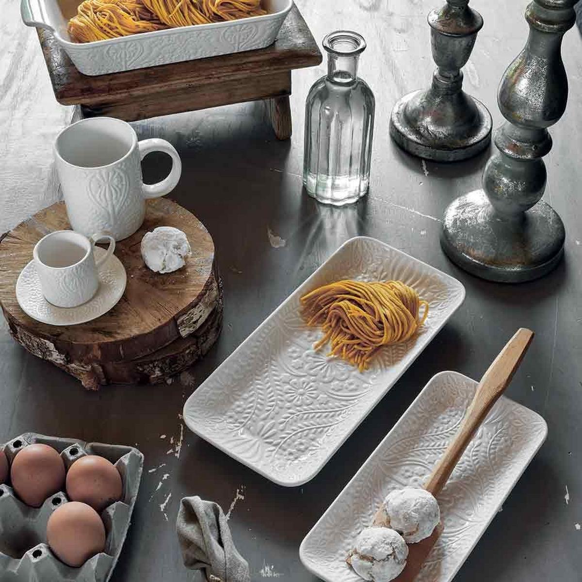 Servirni Pladenj Copenaghen - bela, Basics, keramika (25/12cm) - Tognana