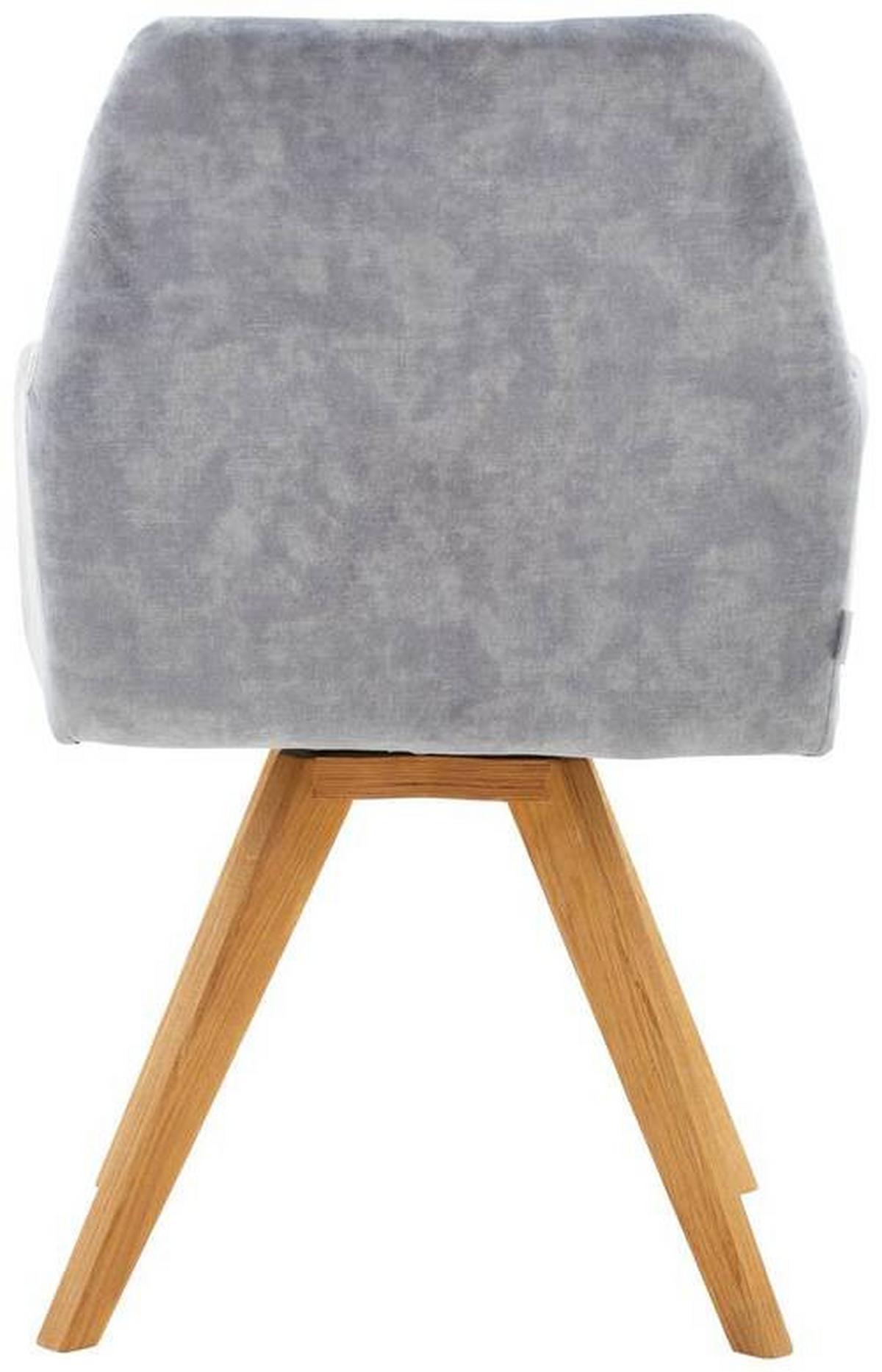 KRZESŁO Z PODŁOKIETNIKAMI VERONA - kolor dębowy/jasnoszary, Konventionell, drewno/tkanina (61/88/69cm) - Linea Natura