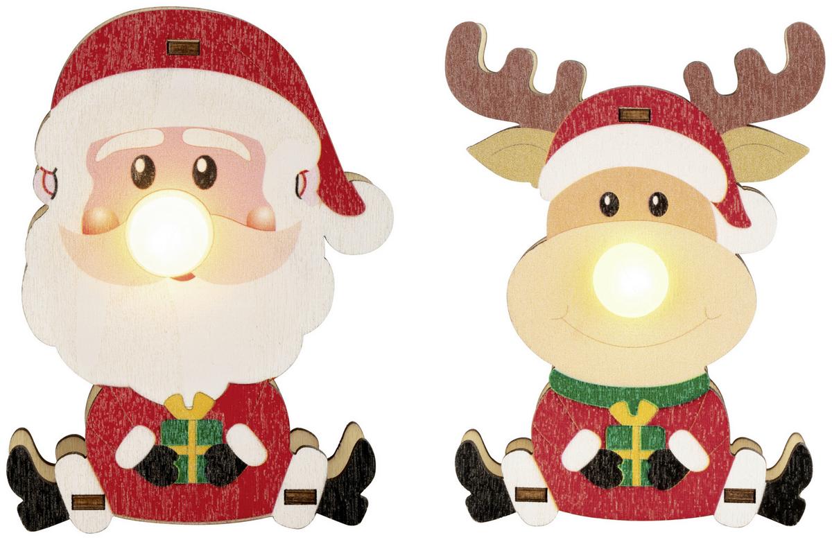 Led Dekorativna Svjetiljka Nose - bijela/crvena, Konvencionalno, drvo/plastika (10/7/4cm) - Modern Living