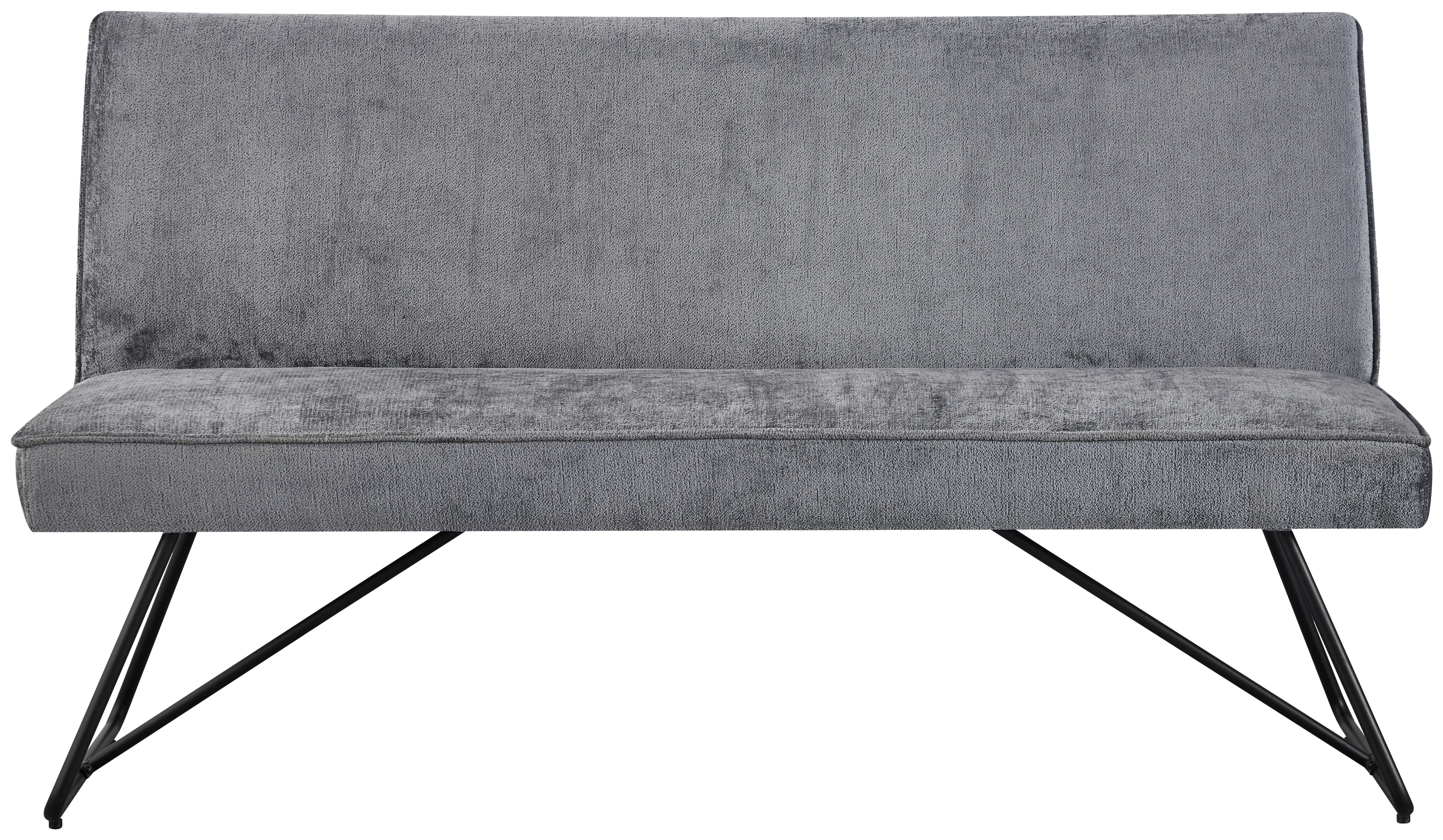 BANC CORA 2 -TOP- - noir/gris foncé, MODERN, métal/textile (160/90/65cm) - Mömax