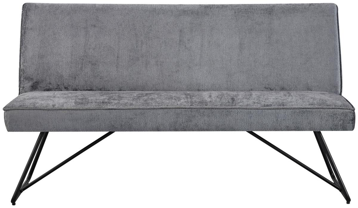 Sitzbank Cora 2 Dunkelgrau/Schwarz - Dunkelgrau/Schwarz, MODERN, Textil/Metall (160/90/65cm) - Mömax