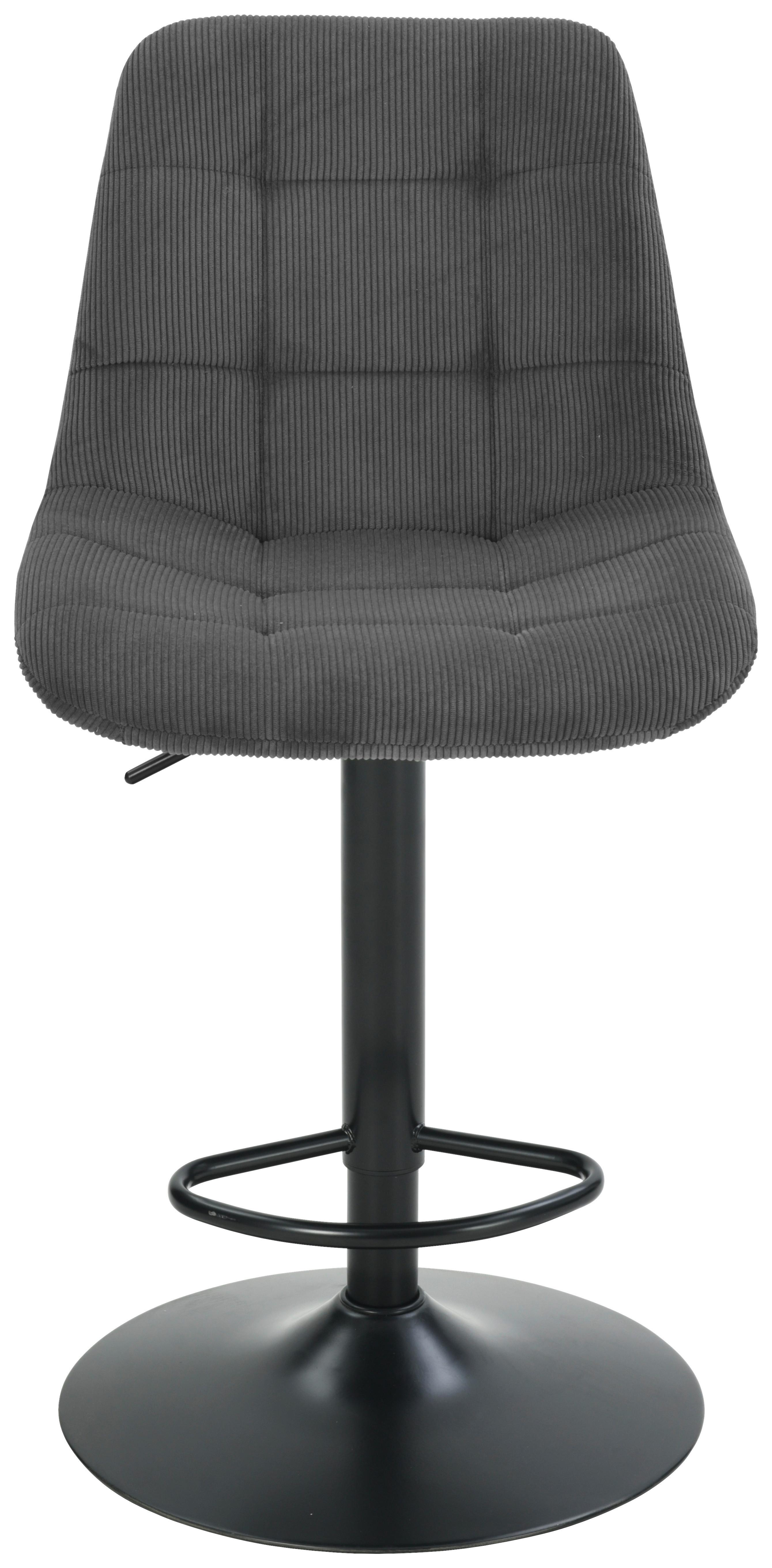 Barhocker Nino Grau - Schwarz/Grau, MODERN, Holz/Textil (46/116/96/53cm) - Based