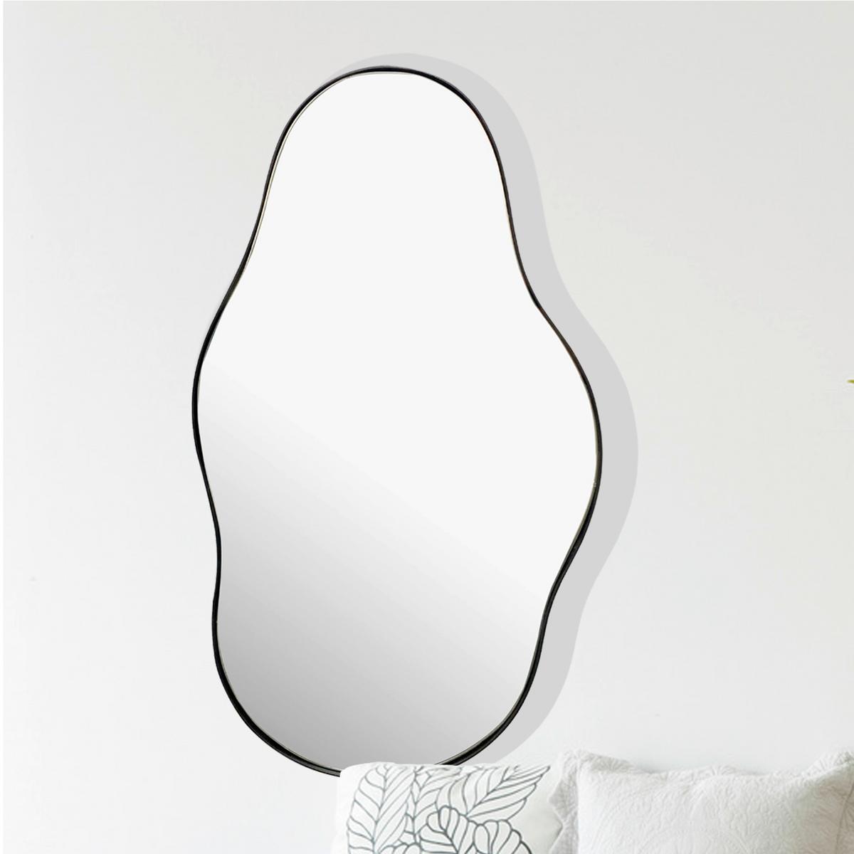 WANDSPIEGEL WL7.109 - Schwarz, Design, Glas/Metall (40/80/2,5cm) - MID.YOU