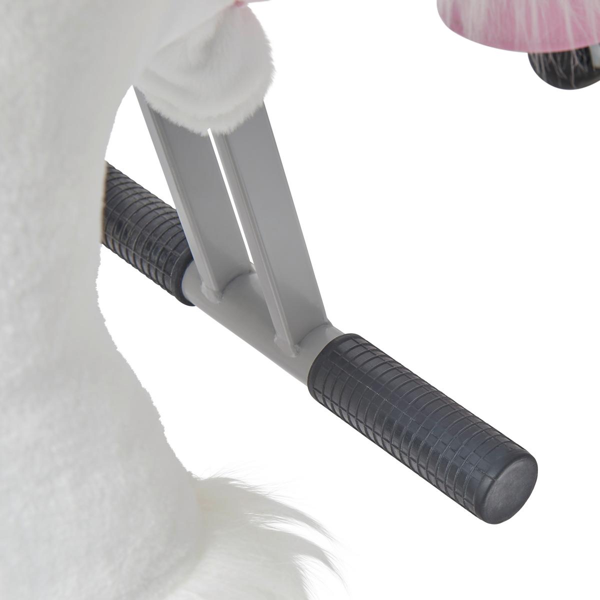 KONIK NA BIEGUNACH EINHORN - różowy/biały, Basics, tworzywo sztuczne/metal (76cm) - My Baby Lou