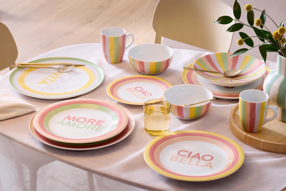 Plitvi Krožnik Candy Colors - bela/svetlo zelena, Moderno, keramika (27/2,4cm) - Mömax