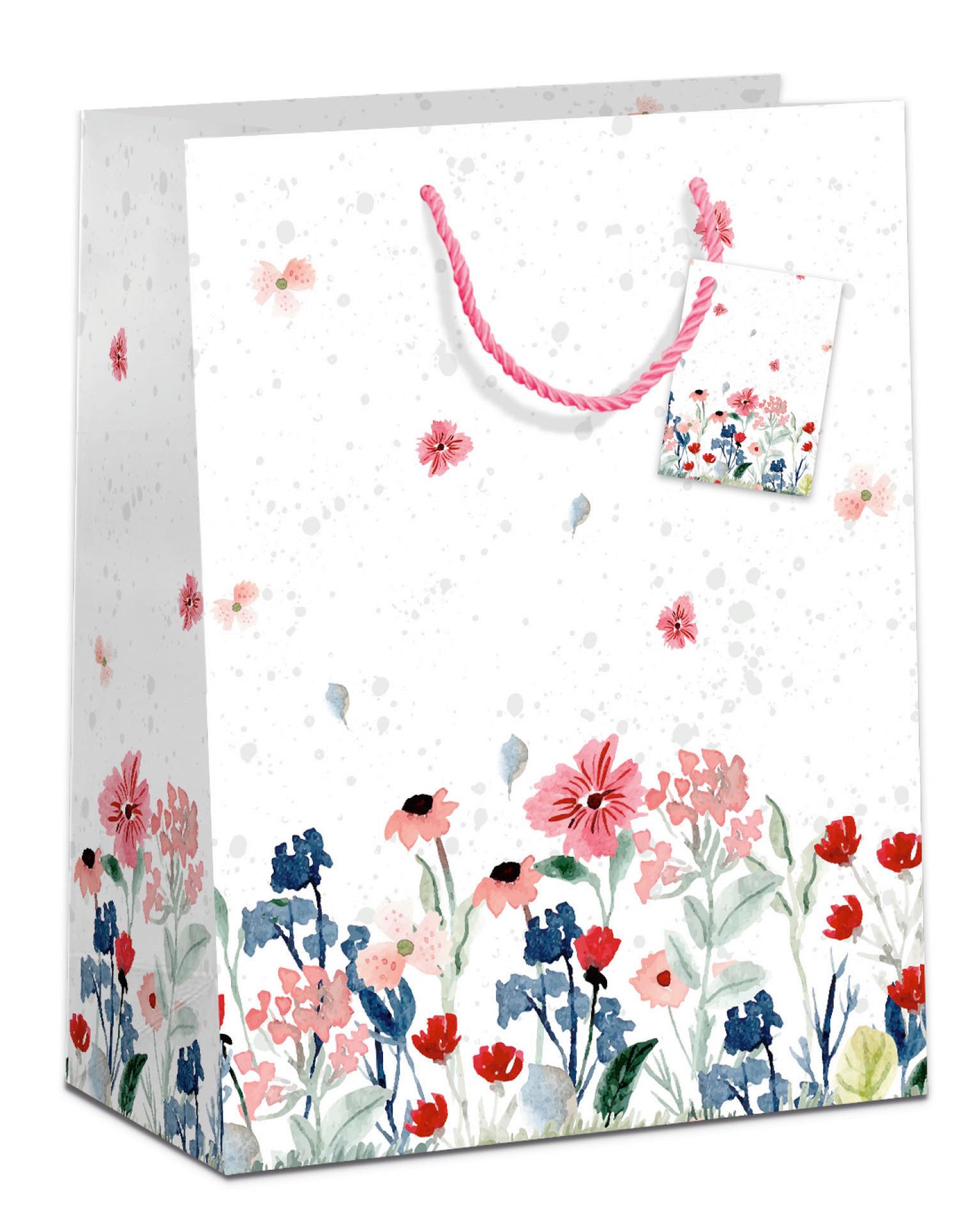 TOREBKA PREZENTOWA JANA - biały/ciemnozielony, Lifestyle, papier (18/23/10cm) - Modern Living